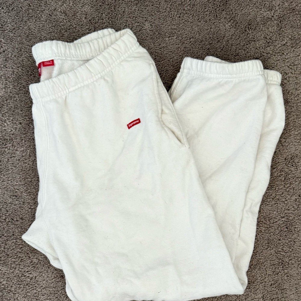 Supreme White Sweatpants